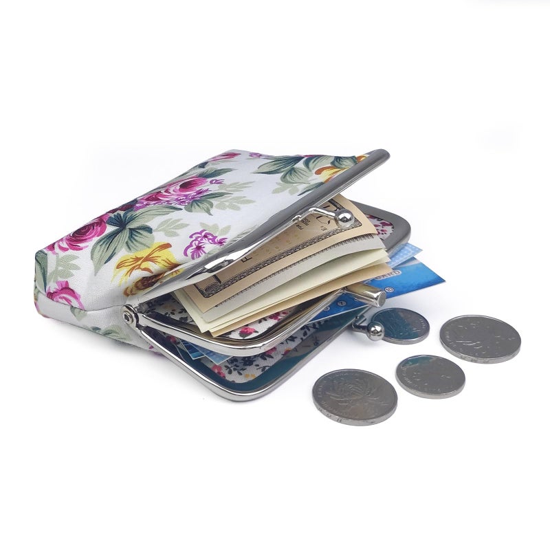Sanxiner Cute Floral Buckle Coin Purses Vintage Pouch Kiss-lock Change Purse Wallets - Image 3